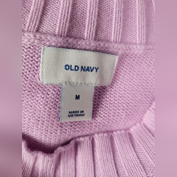 Old Navy Long Sleeve Knit Sweater Purplish Pink M - Picture 2 of 5
